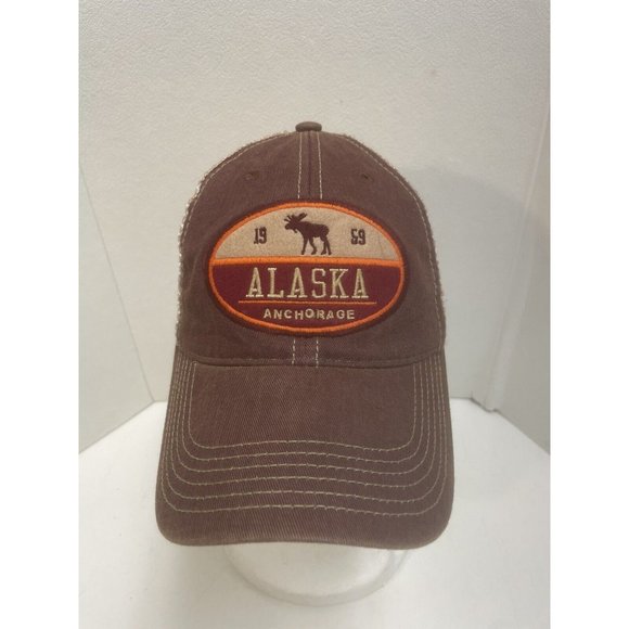 ALASKA ANCHORAGE 1959 MOOSE SnapBack TRUCKER Hat Cap MESH BACK VACATION - Picture 1 of 4